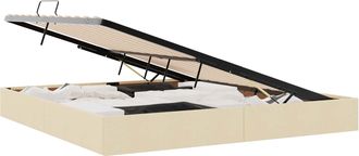 vidaXL Estructura De Cama Ottoman Crema 200 X 200 Cm Tela Vidaxl