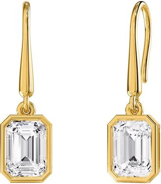 Diamond2Deal 14k Yellow Gold 2.3 Ct Radiant Cut Lab Grown Diamond Drop & Dangle Earrings VVS-VS, E-F
