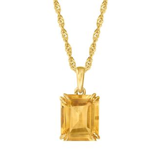 Ross-Simons Citrine Pendant Necklace in 18kt Gold Over Sterling