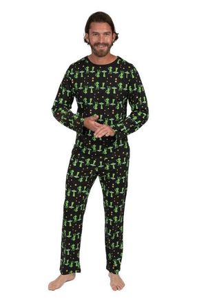Leveret Mens Loose Fit Cotton Matching Family Pajamas, Fun & Character Themes in Alien at Nordstrom, Size Xx-Large