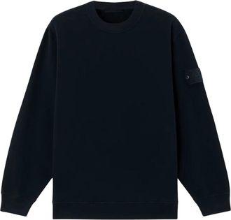 Stone Island 95% Katoen / 5% Elastaan Fleece Sweatshirt Navy Blauw - Heren - Sweatshirts - Blauw - L - Katoen - Hoodies & sweatvesten