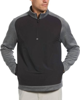 PGA TOUR Mens Quarter-Zip Fleece Sweatshirt In Charcoal Heather