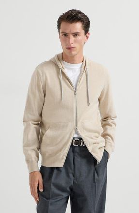 Brunello Cucinelli Cashmere sweatshirt-style cardigan in Sand at Nordstrom, Size 50 It