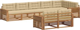 vidaXL Conjunto De Sof&aacute;s De Exterior 8 Uds. Natural Y Beige Vidaxl
