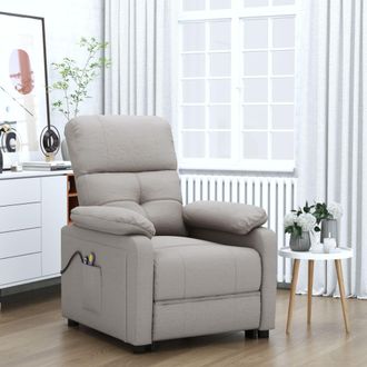 vidaXL Sill&oacute;n De Masaje El&eacute;ctrico Tela Gris Taup&eacute; Vidaxl