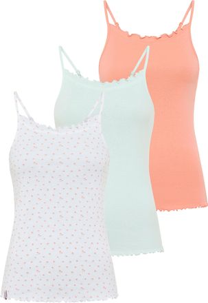 Kangaroos Spaghettitop KANGAROOS, Damen, Gr. 32/34, koralle, hellblau, gebl&uuml;mt, Rippware, Obermaterial: 100% Baumwolle, bedruckt, gebl&uuml;mt, gemustert, unifarben,