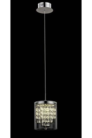 Netlighting Florina 1 Light LED Chrome Pendant Ceiling Light in Grey