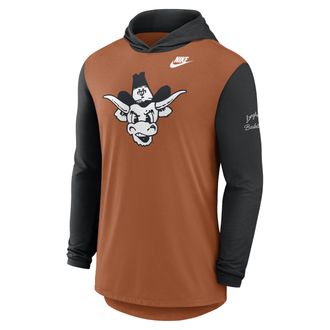 Nike Texas Campus Legacy Nike Mens Dri-FIT College Long-Sleeve Hooded T-Shirt in Orange | 01NB0B28TXV-CNJ