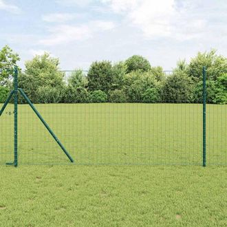 Berkfield Home Euro Fence with 7 Posts 1.2x10 m Galvanised Steel Green
