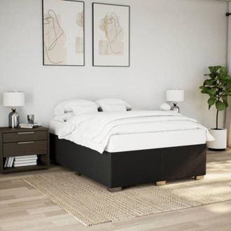 vidaXL Cama Sin Colch&oacute;n Tela Negro 140x190 Cm Vidaxl