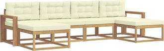vidaXL Conjunto De Sof&aacute;s De Exterior 6 Uds. Blanco Y Crema Vidaxl