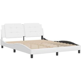 vidaXL Vidaxl - Estructura De Cama Sin Colch&oacute;n Cuero Sint&eacute;tico Blanco 160x200cm