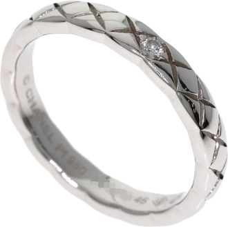 Chanel Platinum 950 Band Ring (Pre-Owned)