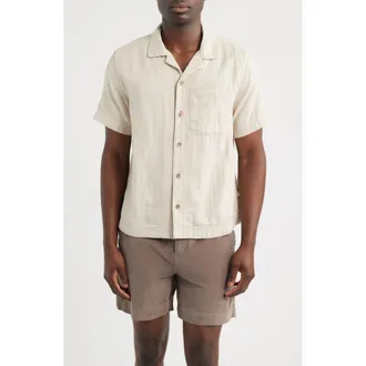 Imperfects The Cliffs Cotton Camp Shirt in Badlands Stripe at Nordstrom, Size Xx-Large