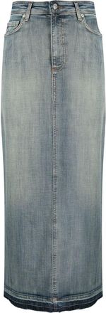 Ganni denim maxi skirt - women - Organic Cotton/Elastane - 44 - Blue