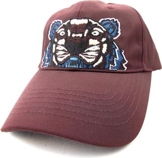 Kenzo Mens Kenzo Tiger Canvas Cap Burgundy - Red - Size: OS