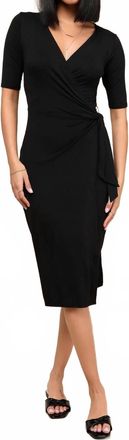Lulus Forget Me Knot Midi Wrap Dress In Black