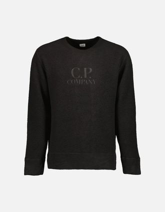 C.P. Company Mens Wool Polar Fleece Logo Sweat - Black - Size: 36