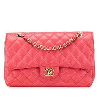 Chanel Pre-owned Womens Classic Flap Shoulder Bag - Light Pink Leather - One Size