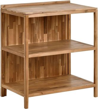 Beliani Isla de cocina exterior Madera de acacia Marr&oacute;n