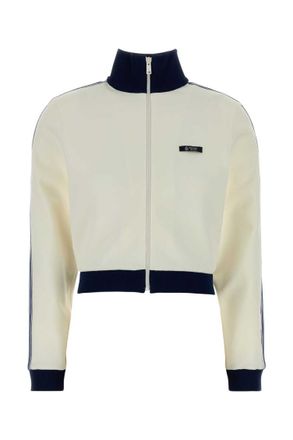 Prada Off-White Patches Striped Sweatshirt