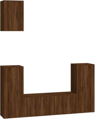 vidaXL Vidaxl - Set De Muebles Para Tv 5 Pzas Madera Contrachapada Roble Marr&oacute;n
