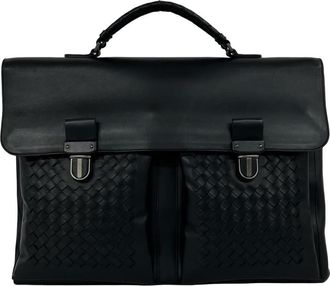 Bottega Veneta Pre-owned Bottega Veneta Intrecciato Trimmed Nappa Business Bag Unisex 1PCFLN6ZJ89U7W55