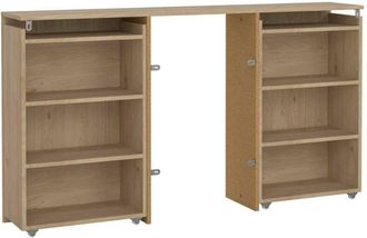 Dmora Dmora - Mesa De Noche Eponine, C&oacute;moda Baja, Mesilla De Noche, Estante De La Cama, 145x26 H80 Cm, Roble