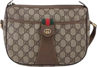 Gucci Pre-owned Cross Body Bags, female, Beige, Size: ONE SIZE Pre-owned Canvas Cross Body Bag