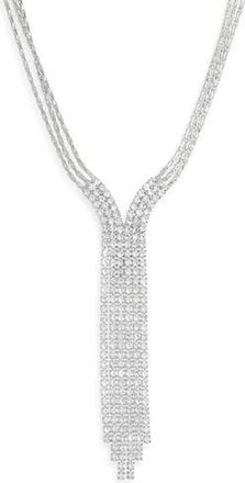 Nordstrom Rack Crystal Y-Necklace in Clear- Silver at Nordstrom Rack