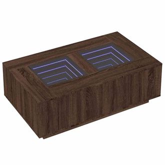 Berkfield Home Durable Coffee Table with Infinity LED Brown Oak 116x69x40 cm | Size: 116 x 69 x 40 cm