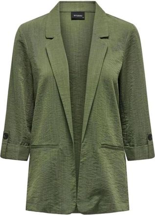Only 3/4 Mouw Blazer Casual Jasje met Kraag - Dames - Blazers - Groen - XS - Polyester - Jassen