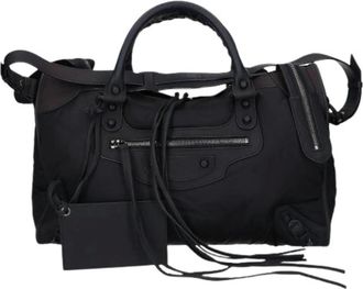 Balenciaga Pre-owned Weekend Bags, female, Black, Size: ONE SIZE Pre-owned Vintage Nylon Weekend Bag