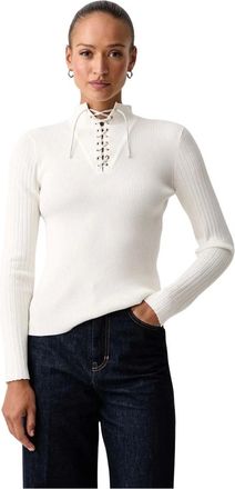 Liu Jo Jersey de cuello alto con lazada - Knitwear - Mujer - Blanco - XL