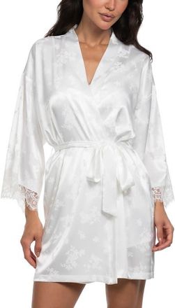 In Bloom by Jonquil Shane Jacquard Satin Robe in Ivory at Nordstrom, Size X-Large