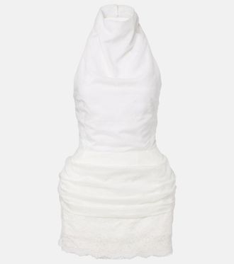 Magda Butrym Embroidered silk, wool and cotton-blend minidress