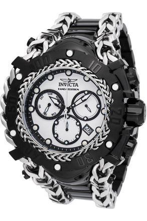 Invicta Gladiator - PANDA 48612 Heren Horloge - Quartz Uurwerk - Roestvrij Staal met witte Wijzerplaat - 58mm