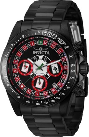 Invicta Speedway Roulette Casino Chronograph GMT Quartz Black Dial Mens Watch 44646