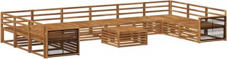 vidaXL Juegos De Sof&aacute;s 11 Uds. Madera De Acacia S&oacute;lida Vidaxl