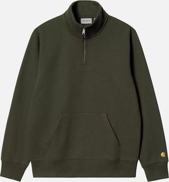 Carhartt Work in Progress Mens Carhartt WIP Chase Neck Zip Sweatshirt Olive/Gold - Tan - Size: 38