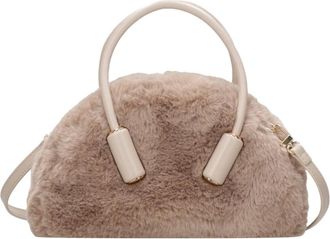 Themoir&egrave; Vegan Eco-Bont Duifgrijze Tas - Dames - Handtassen - Beige - ONE Size - Leer - Tassen