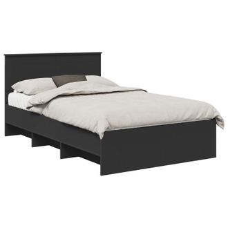 vidaXL Estructura De Cama Negro 137 X 203 Cm Madera De Ingenier&iacute;a Vidaxl