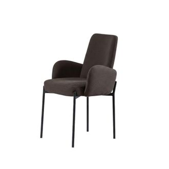 MondoViro Conjunto de 2 sillas de tela marr&oacute;n 55x53 cm 91h