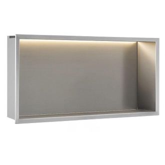 Rea Mensola Bagno Rea Led Brush Steel 30x60