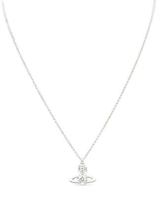 Vivienne Westwood 2020s Orb-pendant necklace - unisex - Brass/glass - One Size - Silver