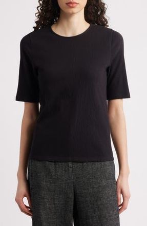 Eileen Fisher Crewneck Jersey Top in Black at Nordstrom Rack, Size X-Small