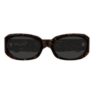 Saint Laurent Grey Oval Ladies Sunglasses SL 868 002 57