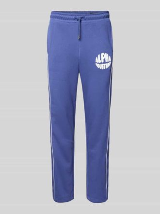 Alpha Industries Alpha Industries Regular Fit Sweatpants mit Label-Print in Lila, Gr&ouml;&szlig;e L