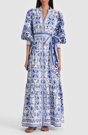 Alice & Olivia Cora Voluminous Tiered Maxi Dress in Solstice at Nordstrom, Size X-Small