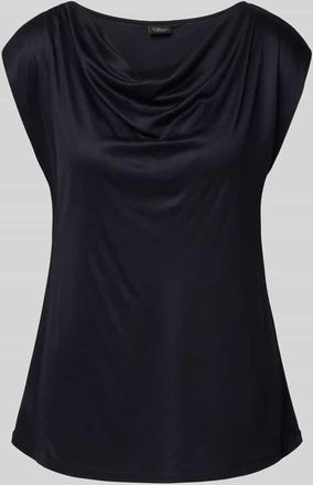 s.Oliver Black Label Regular Fit Blusentop aus reiner Viskose in Marine, Gr&ouml;&szlig;e 34